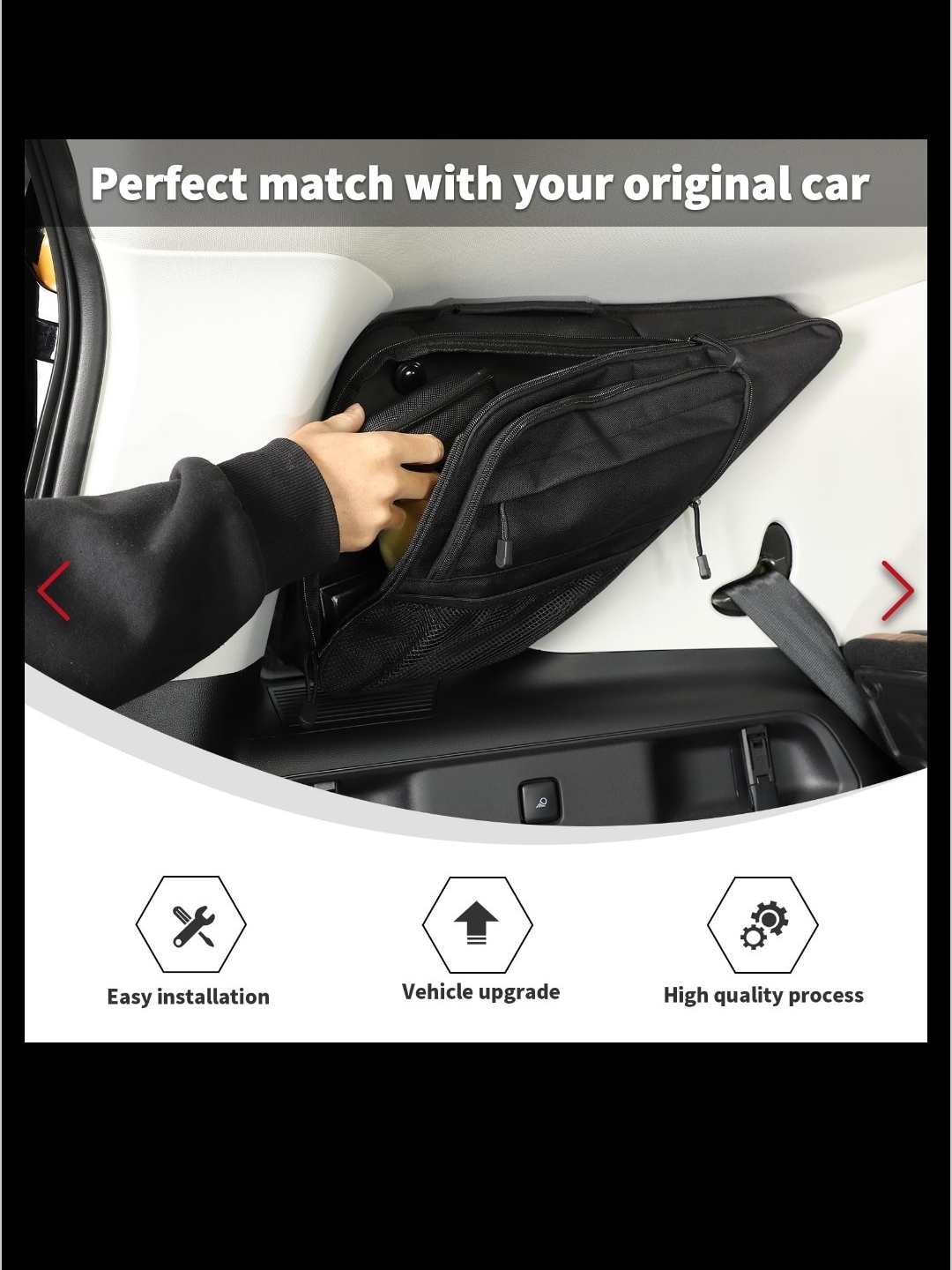 Custom Fit Rear Trunk Side Window Storage Bags - Pair